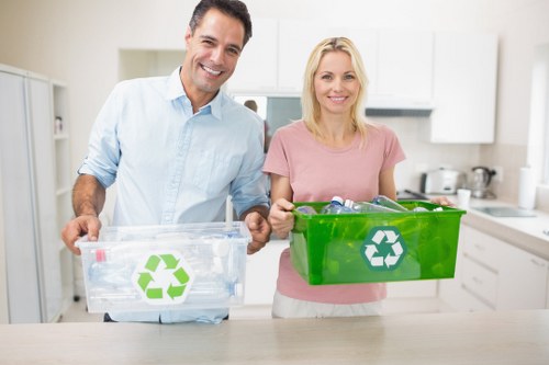 Eco-friendly garage clearance with recycling bins