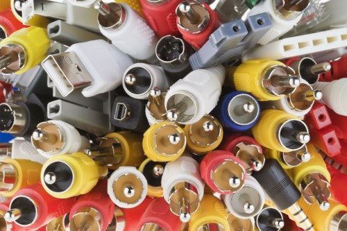 Team estimating cubic yards of office waste for a medium clearance